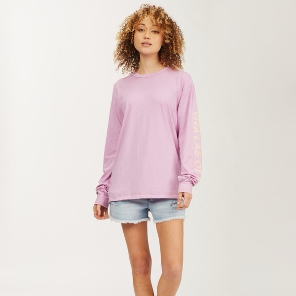 Billabong Pink Surfadelic Long Sleeve - Size Medium